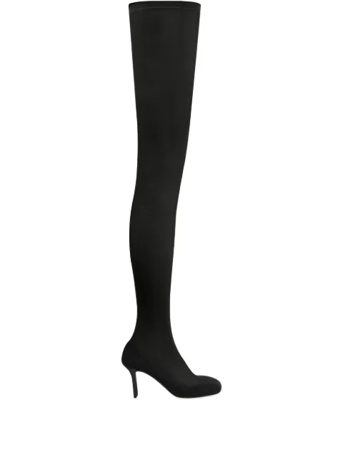 Courrèges square-toe mesh over-the-knee boots Black 425SKB067NY0039