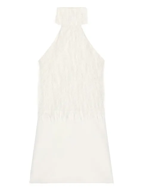 Courrèges halter-neck fringe-detail mini dress White 425CRO714AC0031