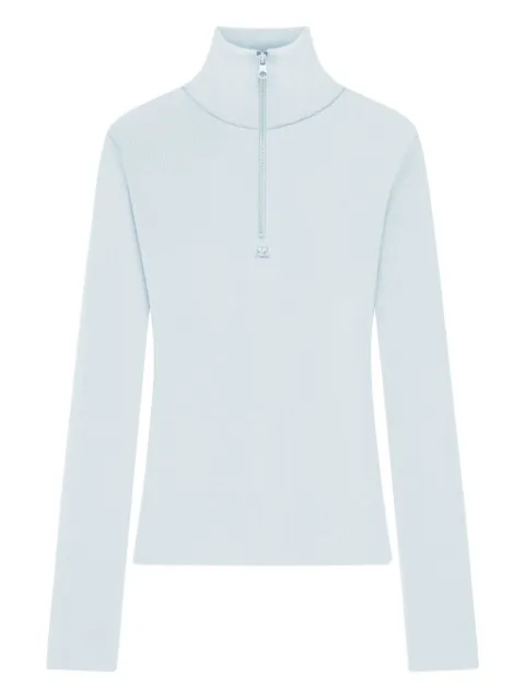 Courrèges zipped mock-neck sweater Blue 325MPU247FI0071