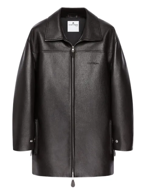 Courrèges oversized leather jacket Brown 425LBL322CV0036
