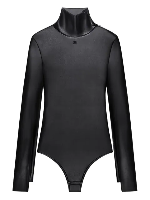Courrèges mock-neck zipped-shoulder bodysuit Black 425CBD151PU0049