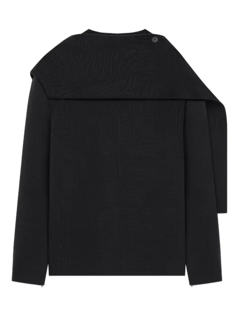 Courrèges draped wool sweater Black 425MPU252FI0036