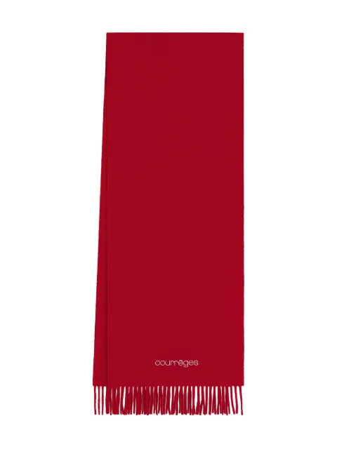 Courrèges embroidered fringed scarf Red 425AEC032WO0154