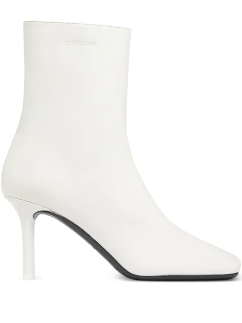 Courrèges square-toe leather ankle boots White 425SAB048AG0044