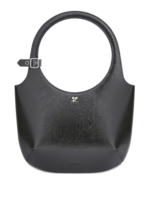 Courrèges leather curved handbag Black 325GSA102CR0043