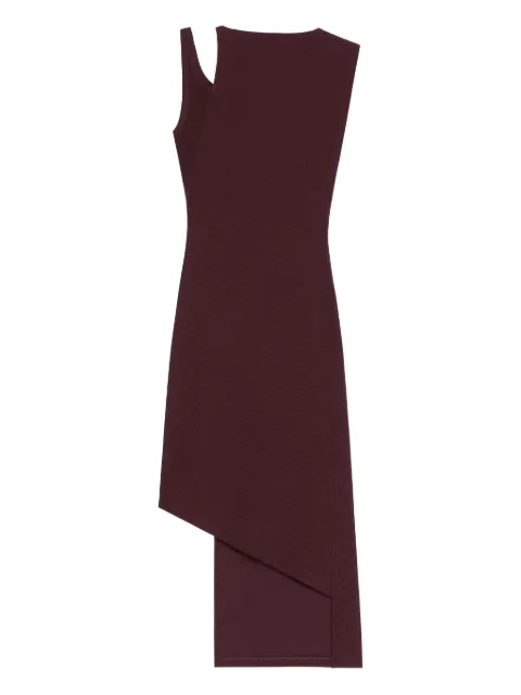 Courrèges asymmetrical ribbed midi dress Red 425MRO720FI0001