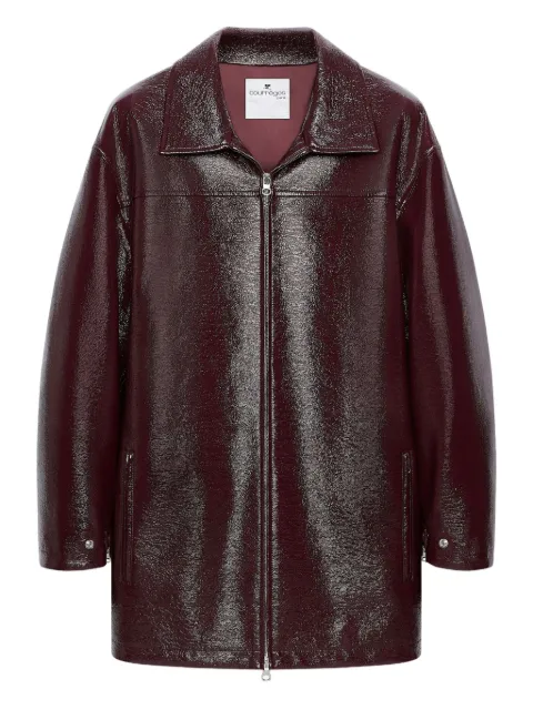 Courrèges vinyl belted jacket Red 425CBL322VY0014