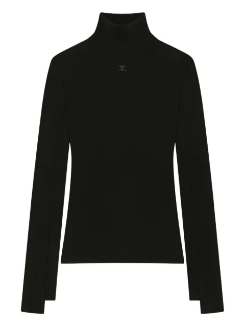 Courrèges mockneck interlock sweater Black 425MPU260FI0001
