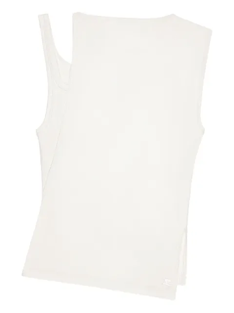 Courrèges 90's ribbed-knit embroidered top White 425JDE146JS0194