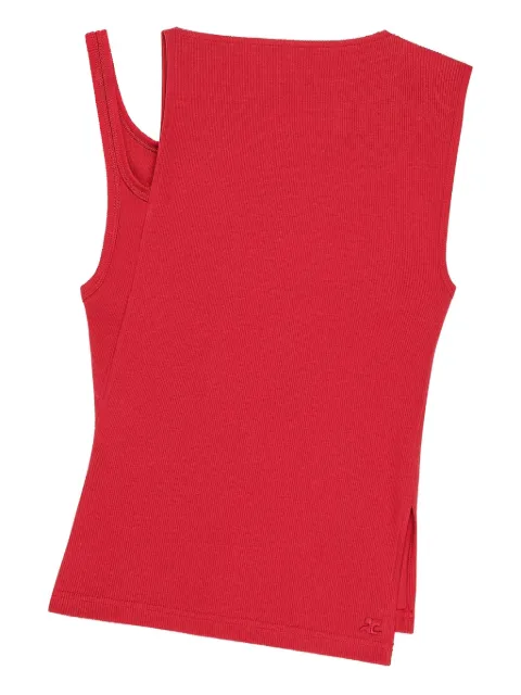 Courrèges asymmetrical-neck vest Red 425JDE146JS0194