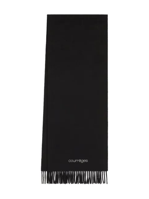 Courrèges fringed embroidered scarf Black 425AEC032WO0154