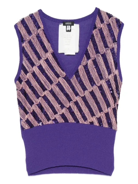 Versace Pre-Owned 2000s sequin-embellished vest Purple VE250VB