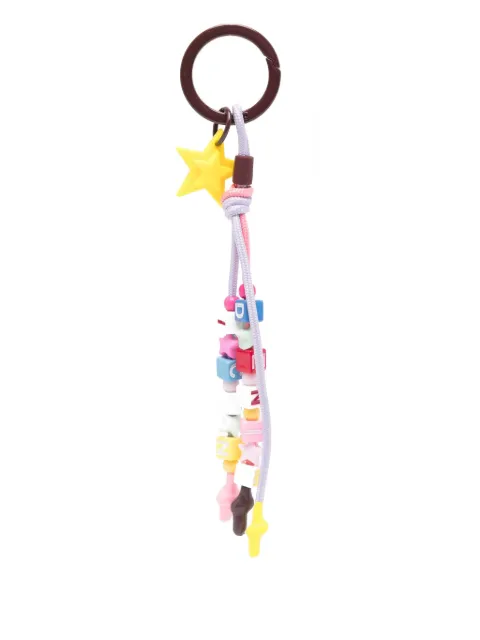 ICON DENIM star-shaped beaded keyring Brown CYRUS