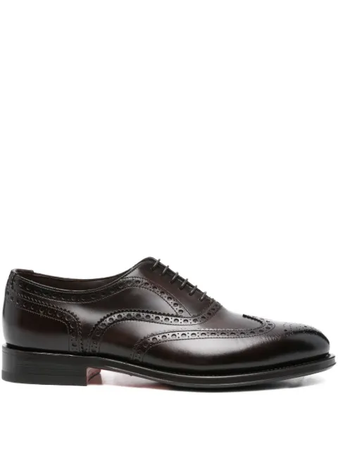 Santoni leather brogue oxford shoes Black MCCO17836PG4HOBR