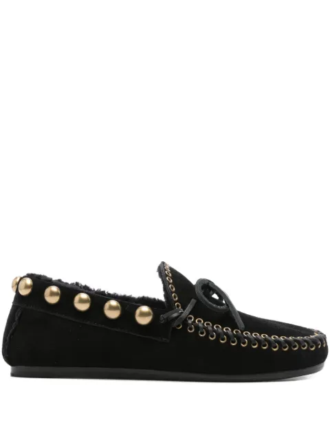 ISABEL MARANT gold-stud embellished loafers Black MC0028FAC3A29S