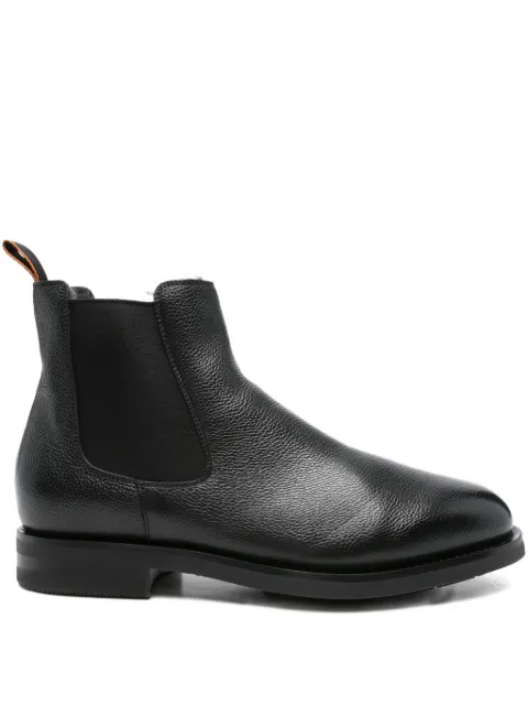 Santoni elastic-panel leather boots Black MCCO17838PI2ASDS