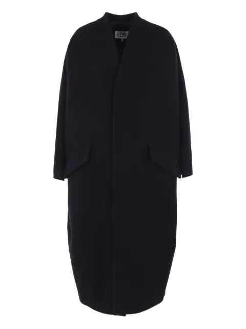 MM6 Maison Margiela long-sleeve virgin-wool-blend coat Black S52AA0192M35469