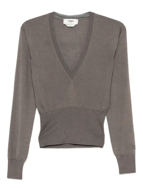 FENDI v-neck t-shirt Neutrals FZXD69AUZS
