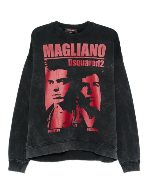 DSQUARED2 graphic-print cotton sweatshirt Black S71GU0744S25030