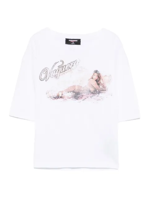 DSQUARED2 graphic-print cotton top White S72GD0592D20020