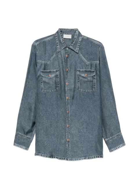 Pierre-Louis Mascia silk flap-pocket shirt Blue ALOESCML12657