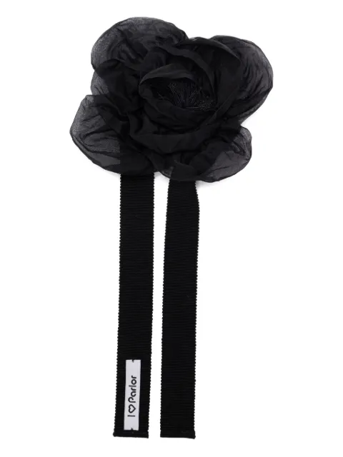 Parlor rose-shaped choker necklace Black 2025PA19