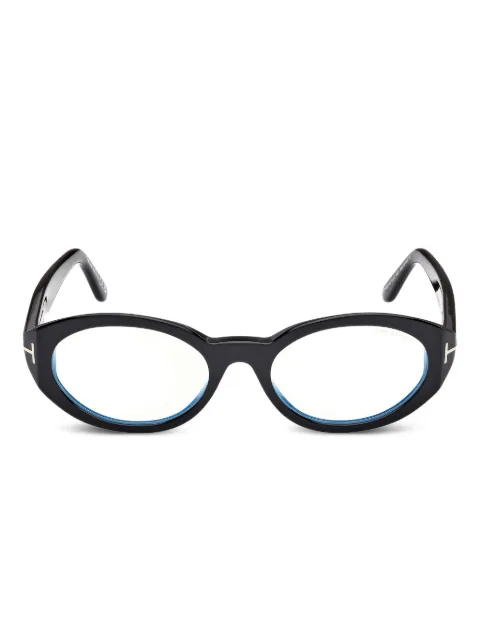TOM FORD Eyewear oval-frame glasses Black FT6067B