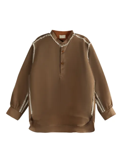 COMMUNS frayed-detail blouse Brown CSSS25C124B
