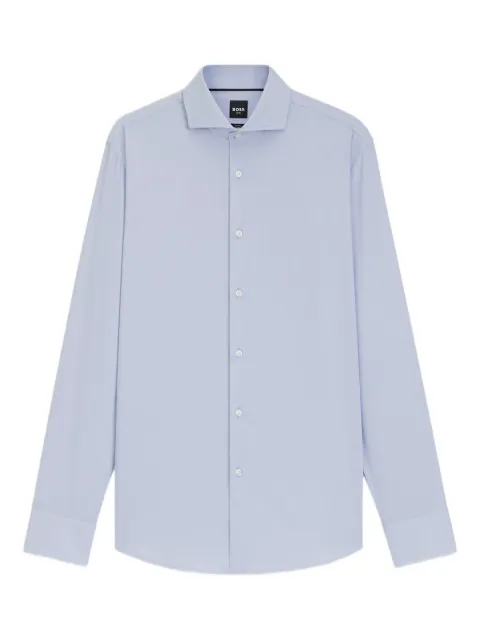 BOSS pointed-collar cotton shirt Blue 50545820