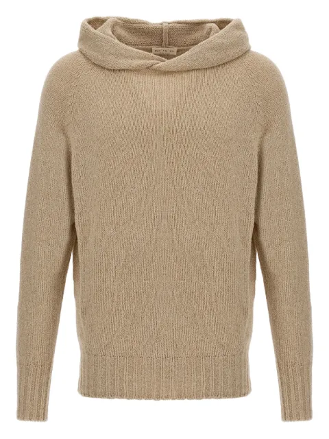 Ma'ry'ya hooded side-split sweater Neutrals YRK019B2