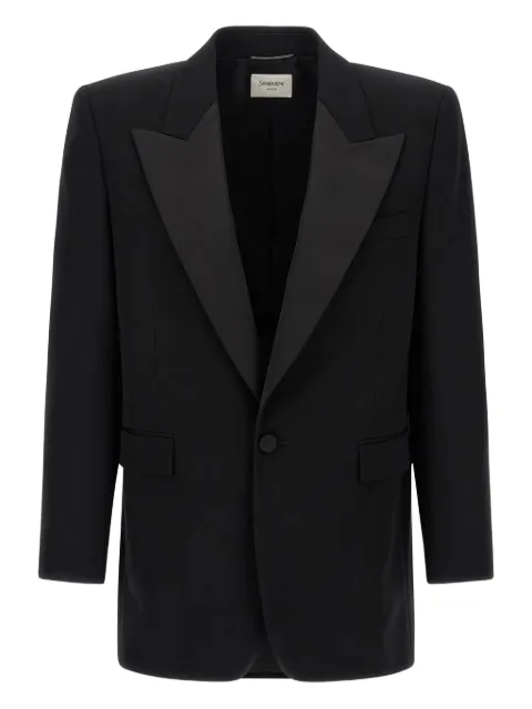 Saint Laurent peak-lapel single-breasted blazer Black 844999Y7E63