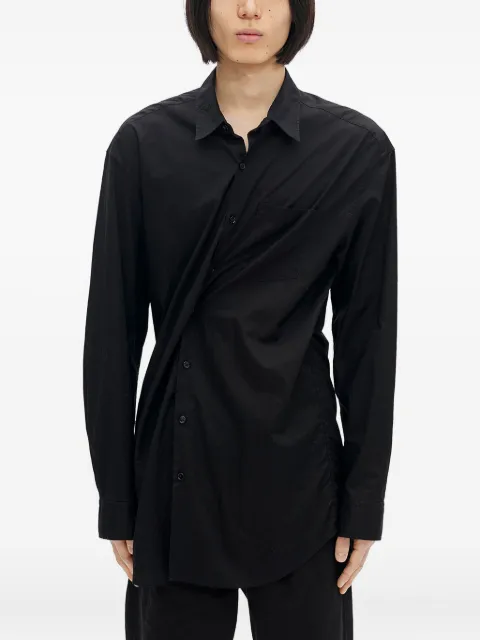 Ann Demeulemeester draped cotton shirt Black B0010321FA026