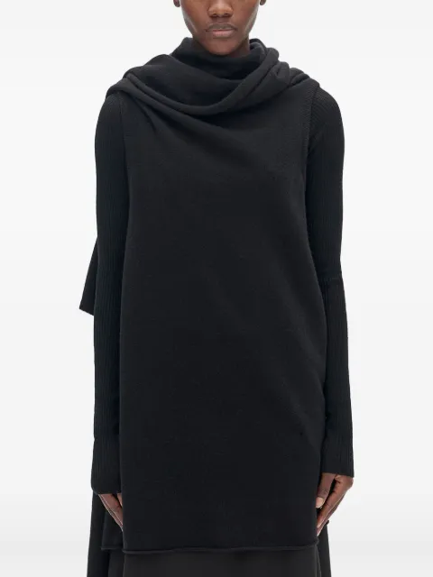 Ann Demeulemeester felted-wool draped knitted top Black B0010912KN073
