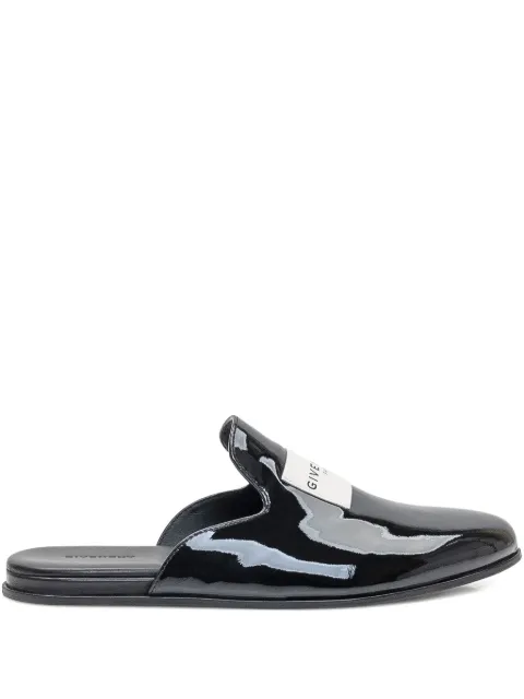 Givenchy patent leather logo-plaque slippers Black BE202BE2EJ