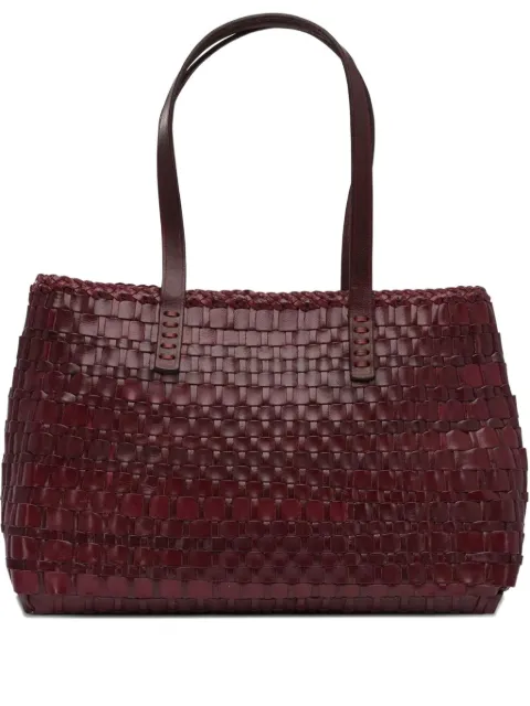 DRAGON DIFFUSION Salvage woven calf leather tote bag Brown 8171