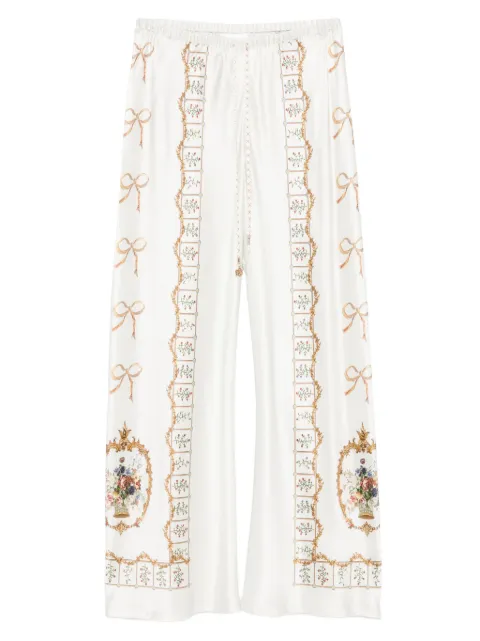 Camilla Dressing Room Drama floral-print bow trousers Neutrals 00034755
