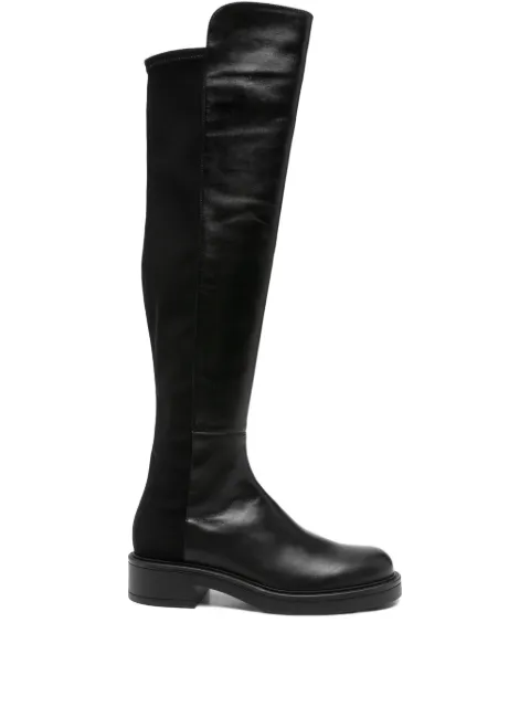 Stuart Weitzman 40mm leather panelled knee-high boots Black SM396