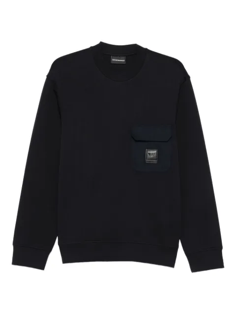 Emporio Armani patch-pocket crew-neck sweater Blue EM002925AF100131