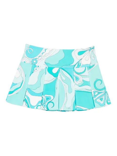 PUCCI pleated print mini skirt Blue 5URV505U796