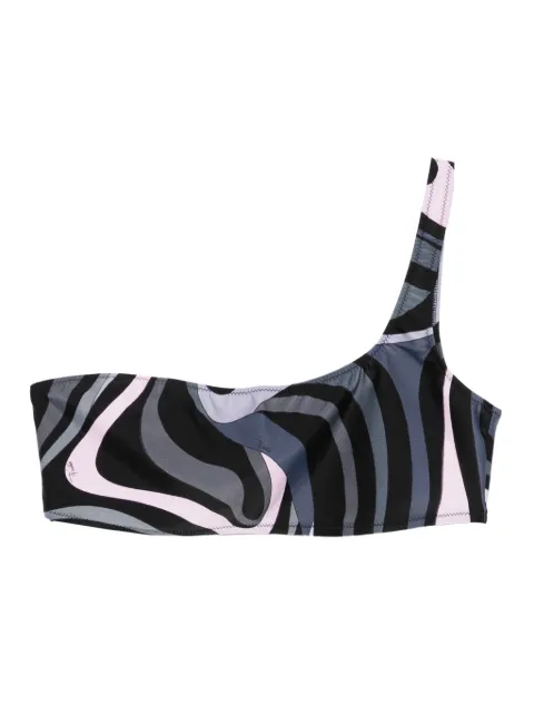 PUCCI Marmo print asymmetrical bikini top Black 5UMX285U775