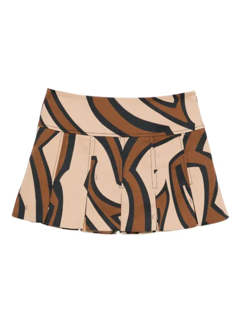 PUCCI graphic-print pleated mini skirt Neutrals 5URV515U786