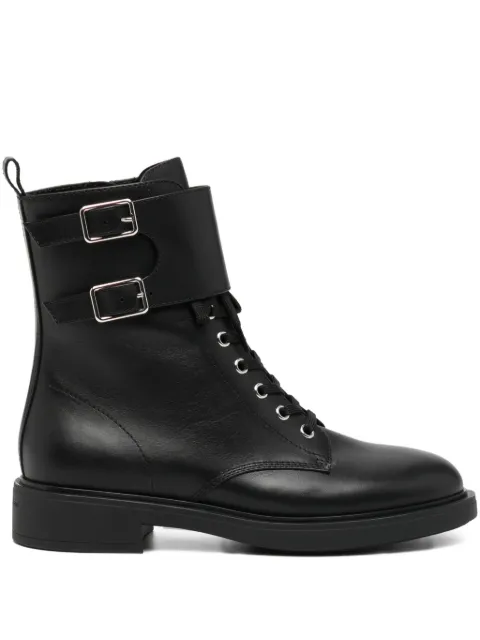 Gianvito Rossi Ripley buckle leather abkle boots Black G7326320GOMCLN