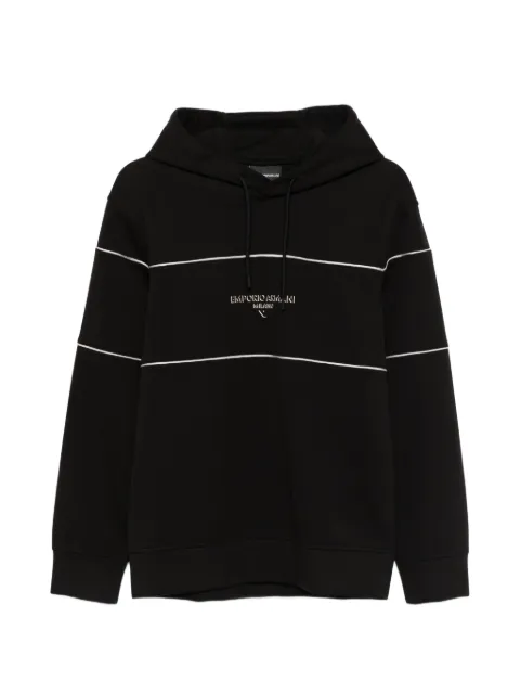Emporio Armani stripe hooded sweatshirt Black EM002885AF175451