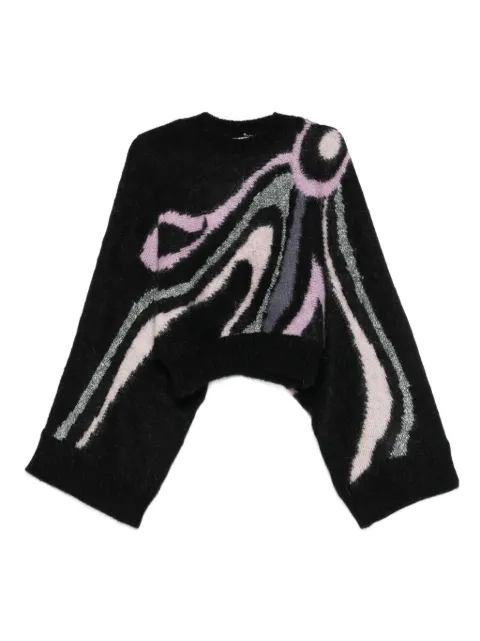 PUCCI Marmo-print cropped sweater Black 5UKM805U967