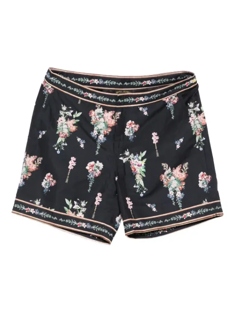 Camilla floral-print tassel swim shorts Black 00035723