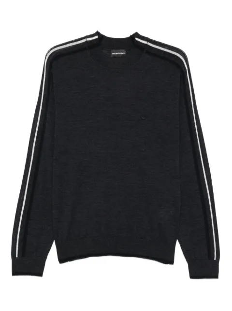 Emporio Armani stripes-detailing wool sweater Grey EM002423AF141991