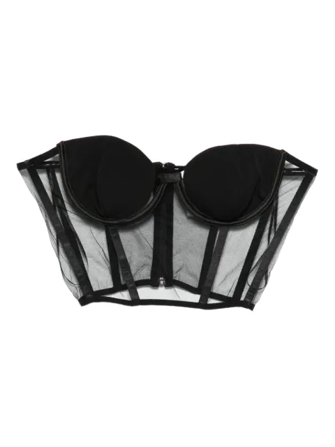Nensi Dojaka mesh-panel corset top Black NDACC0142000100