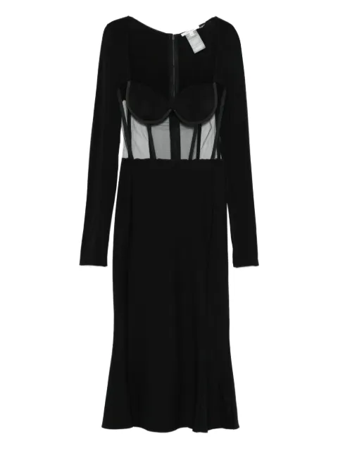 Nensi Dojaka long-sleeve midi dress Black NDDR2761000100