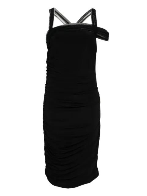 Nensi Dojaka tulle-detail ruched midi dress Black NDDR2691001100