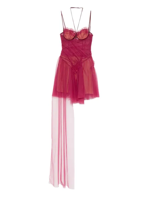 Nensi Dojaka asymmetric draped mini dress Red NDDR2782001400